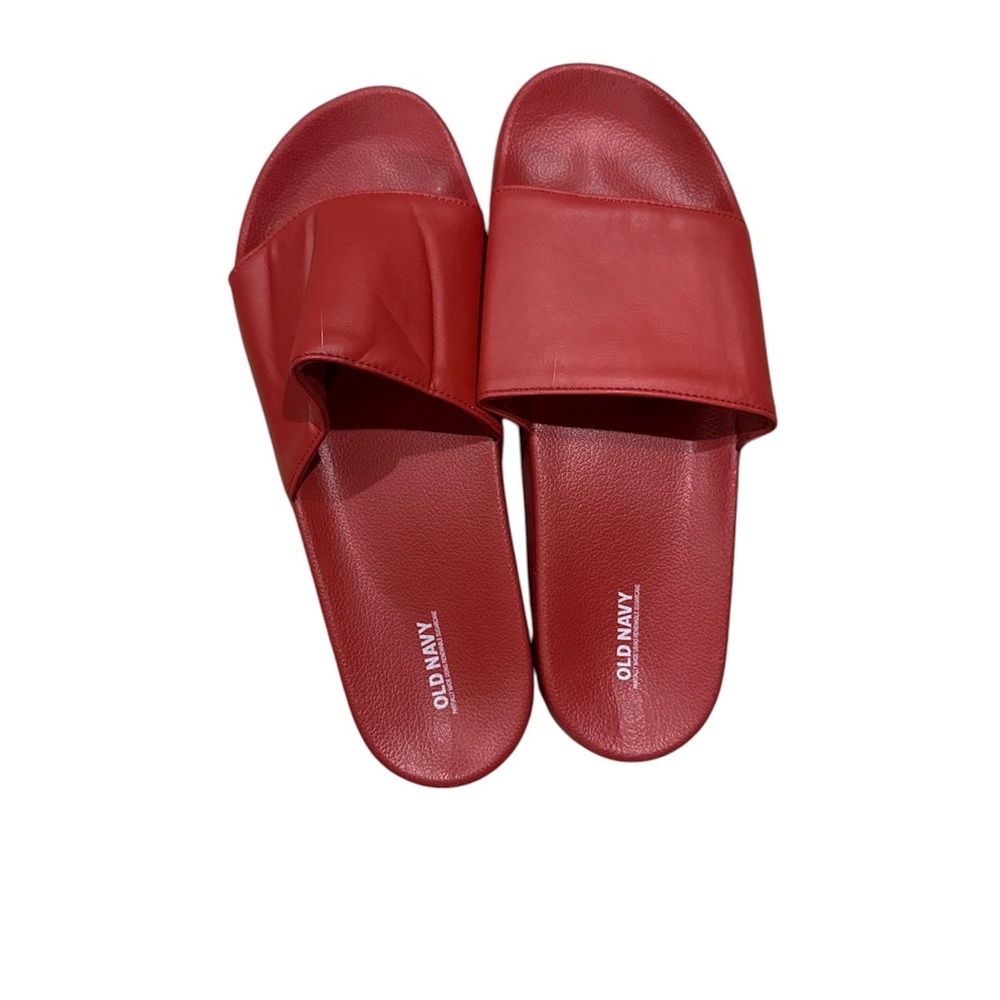 Old Navy Men’s Bold Red Slide Sandals, New without tag, size 10-11